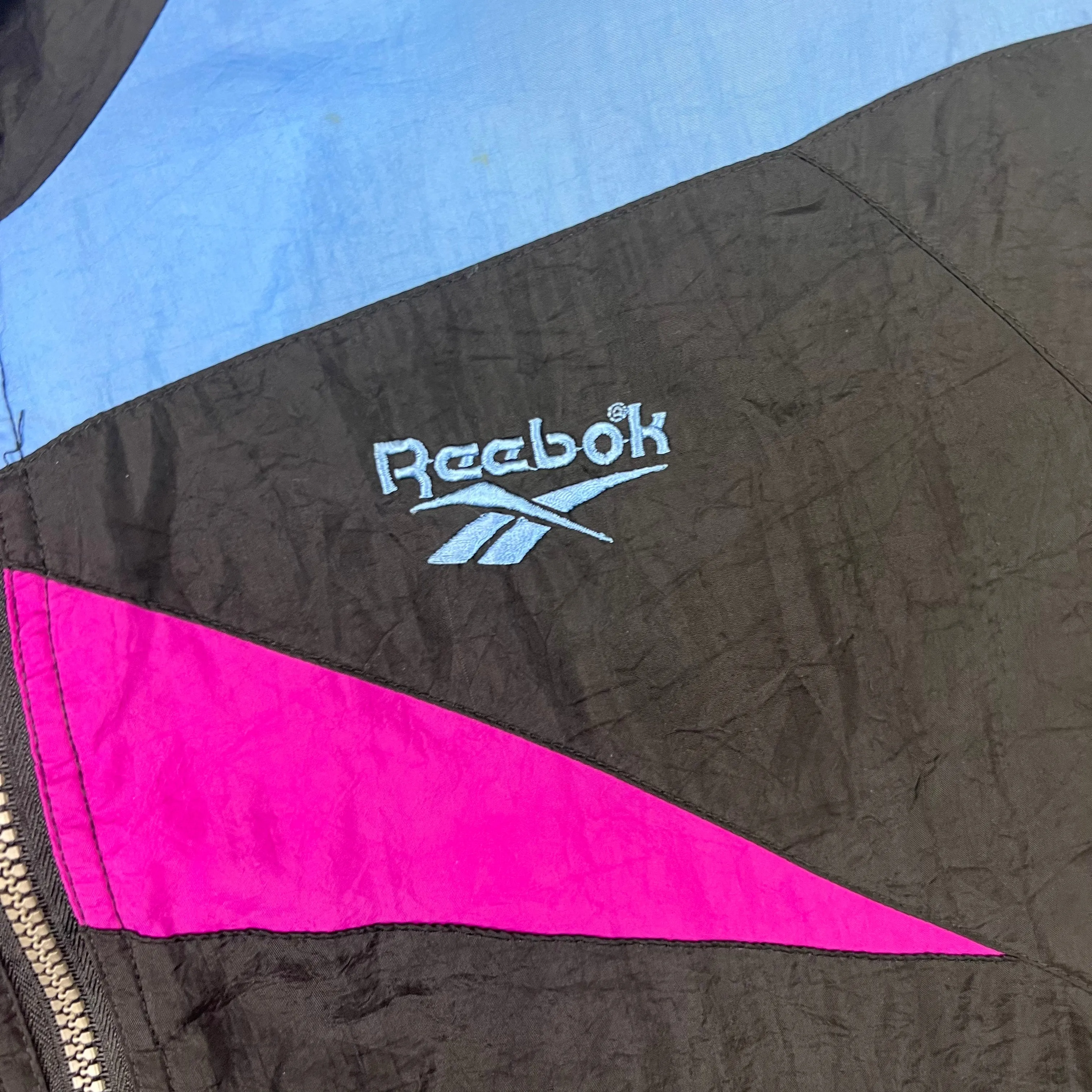 Reebok 90's Colourblock Windbreaker Track Jacket Blue Pink