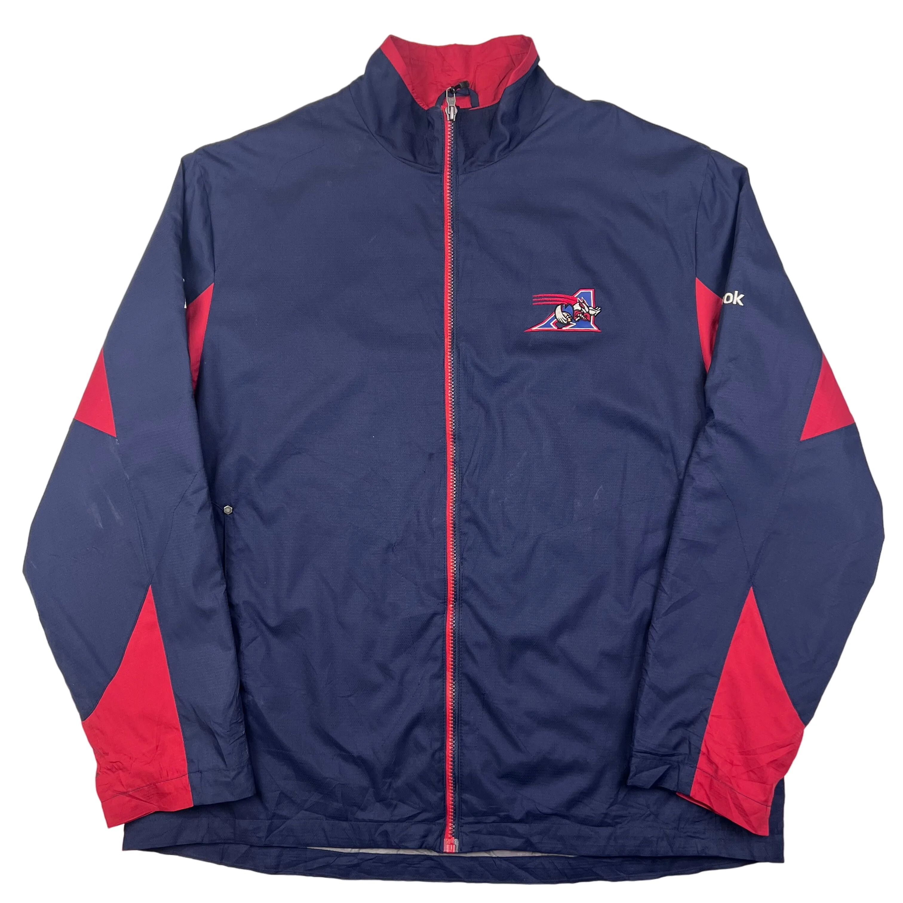 Reebok Montreal Alouettes LCF Windbreaker Jacket Blue Red