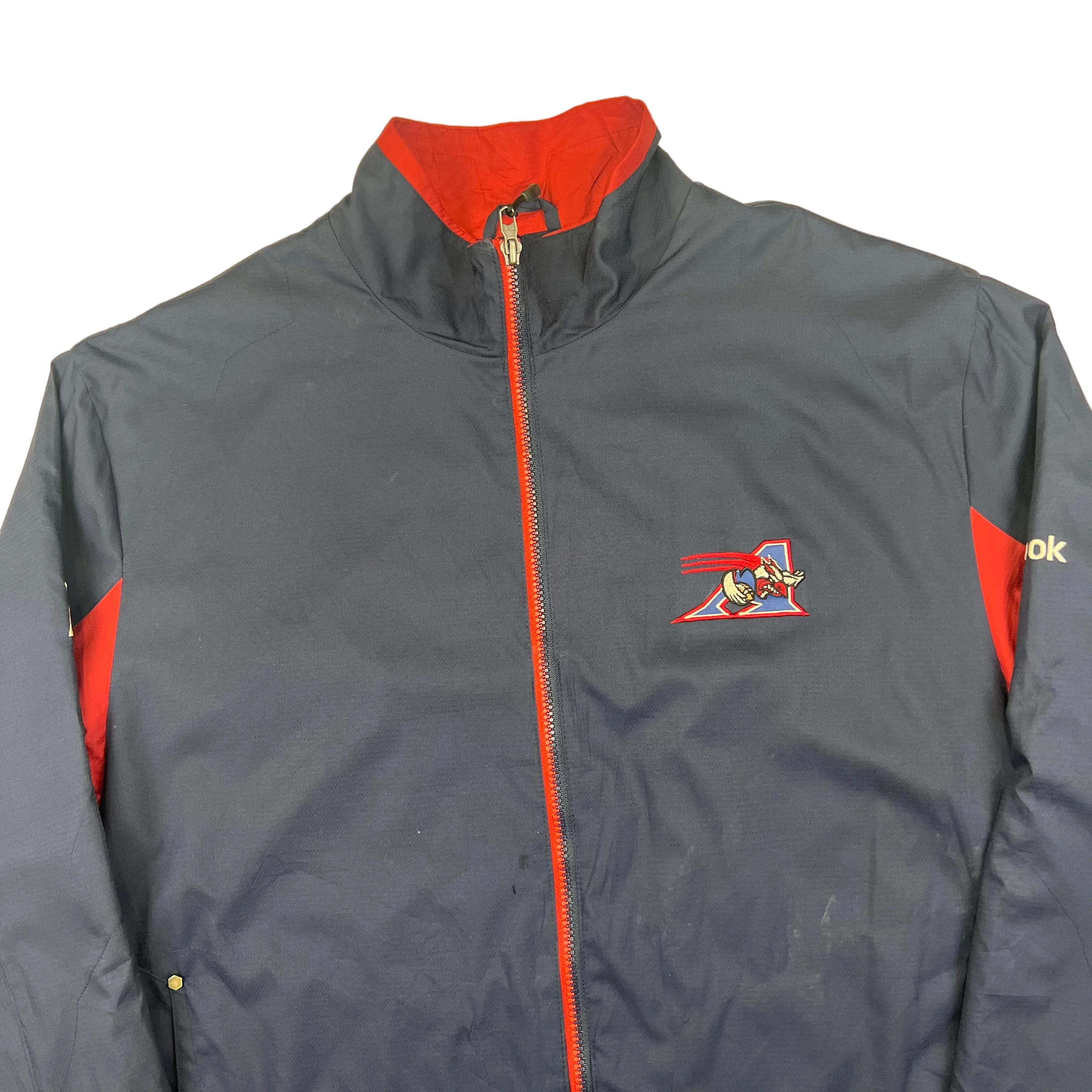 Reebok Montreal Alouettes LCF Windbreaker Jacket Blue Red