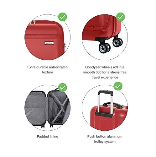 Regent Square Travel - Small Suitcase Hardside Spinner With Goodyear Wheels And Built-in TSA Luggage Lock - Luggage Cabin Approv