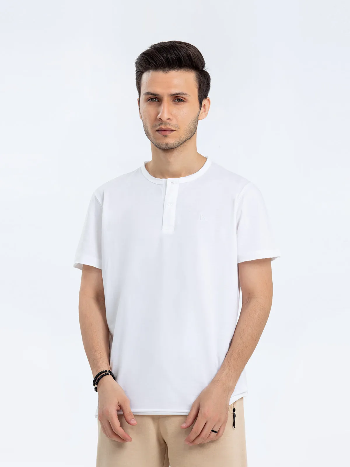 Regular Fit Half Sleeves Henley - FMTCT24-001