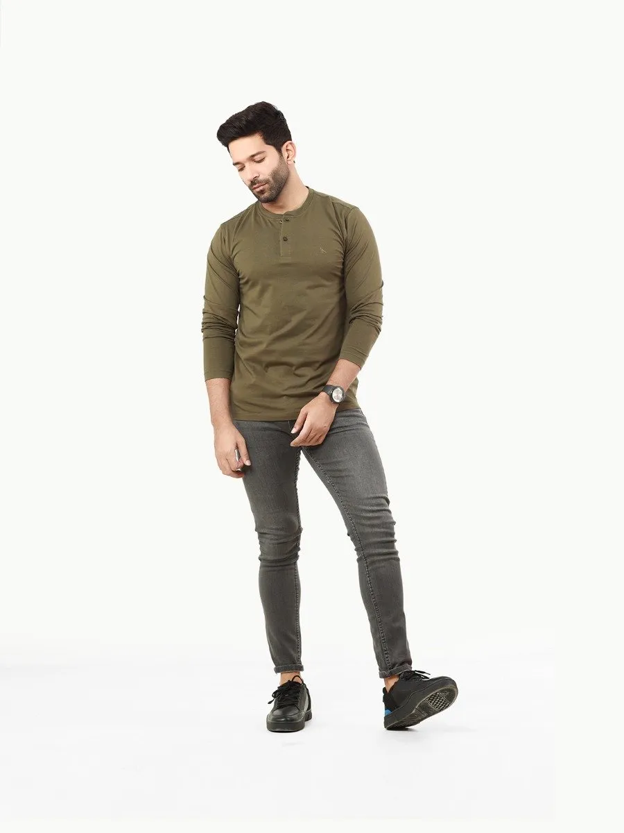 Regular Fit Henley Tee - FMTBF22-014