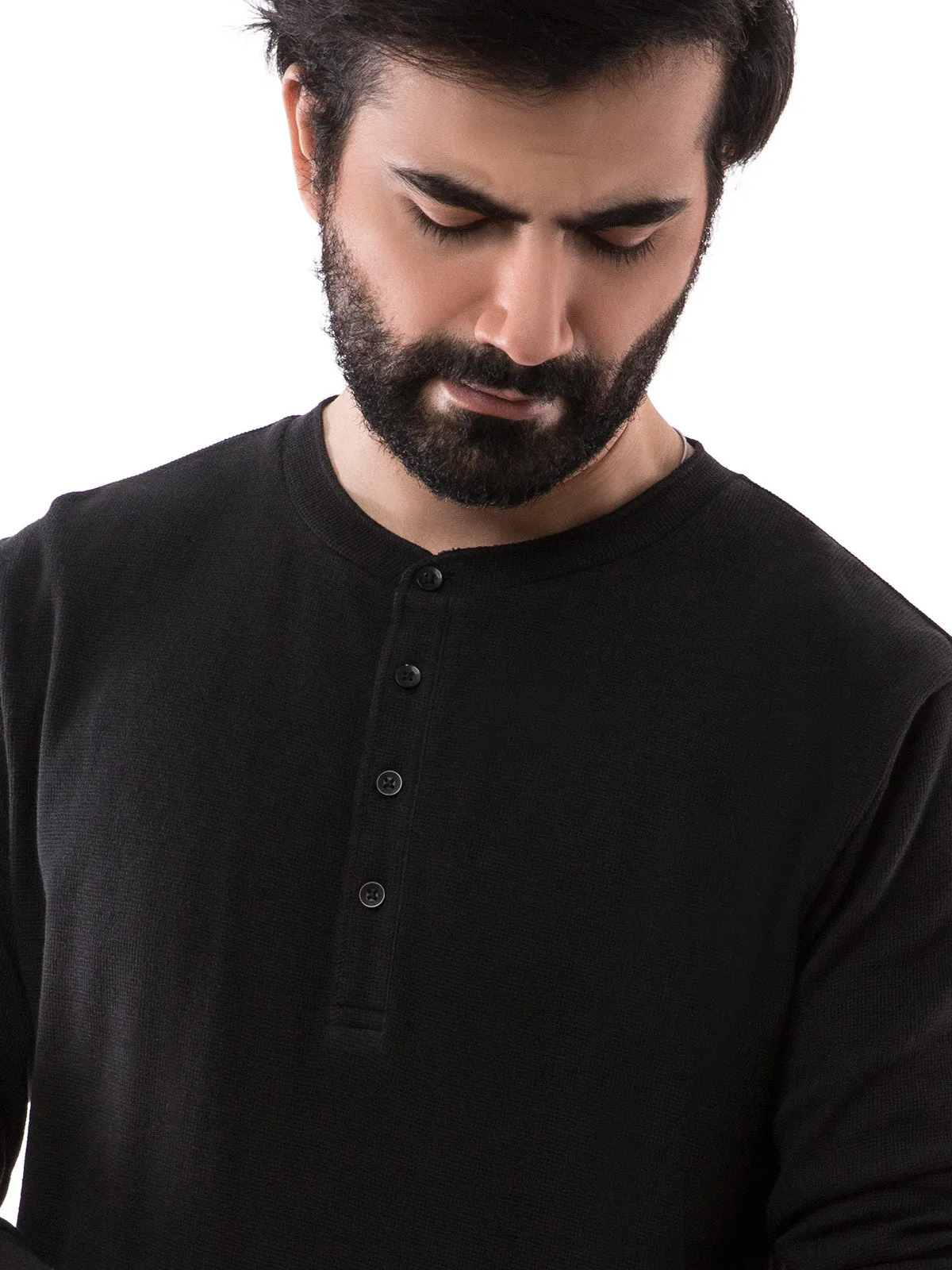 Regular Fit Henley Tee - FMTCF19-007