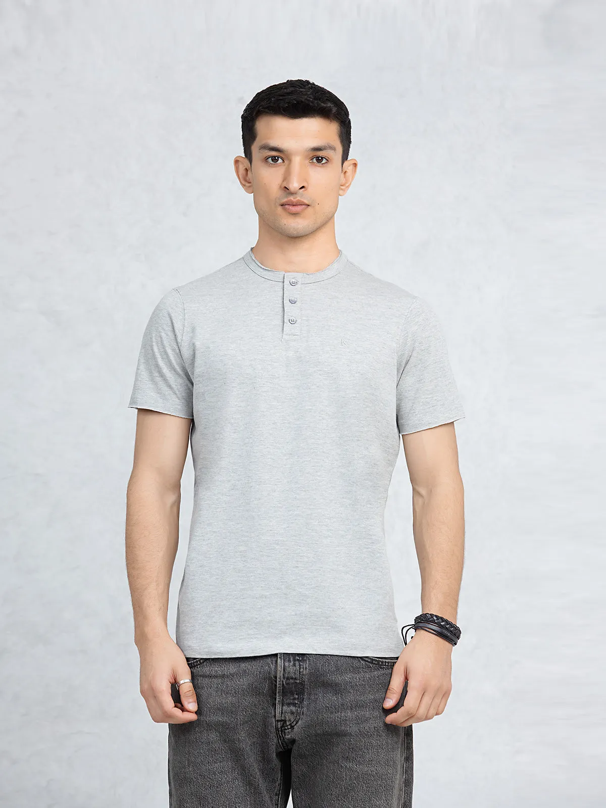 Regular Fit Henley Tee - FMTCT23-002