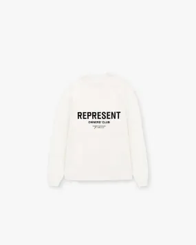 Represent Owners Club Long Sleeve T-Shirt - Flat White