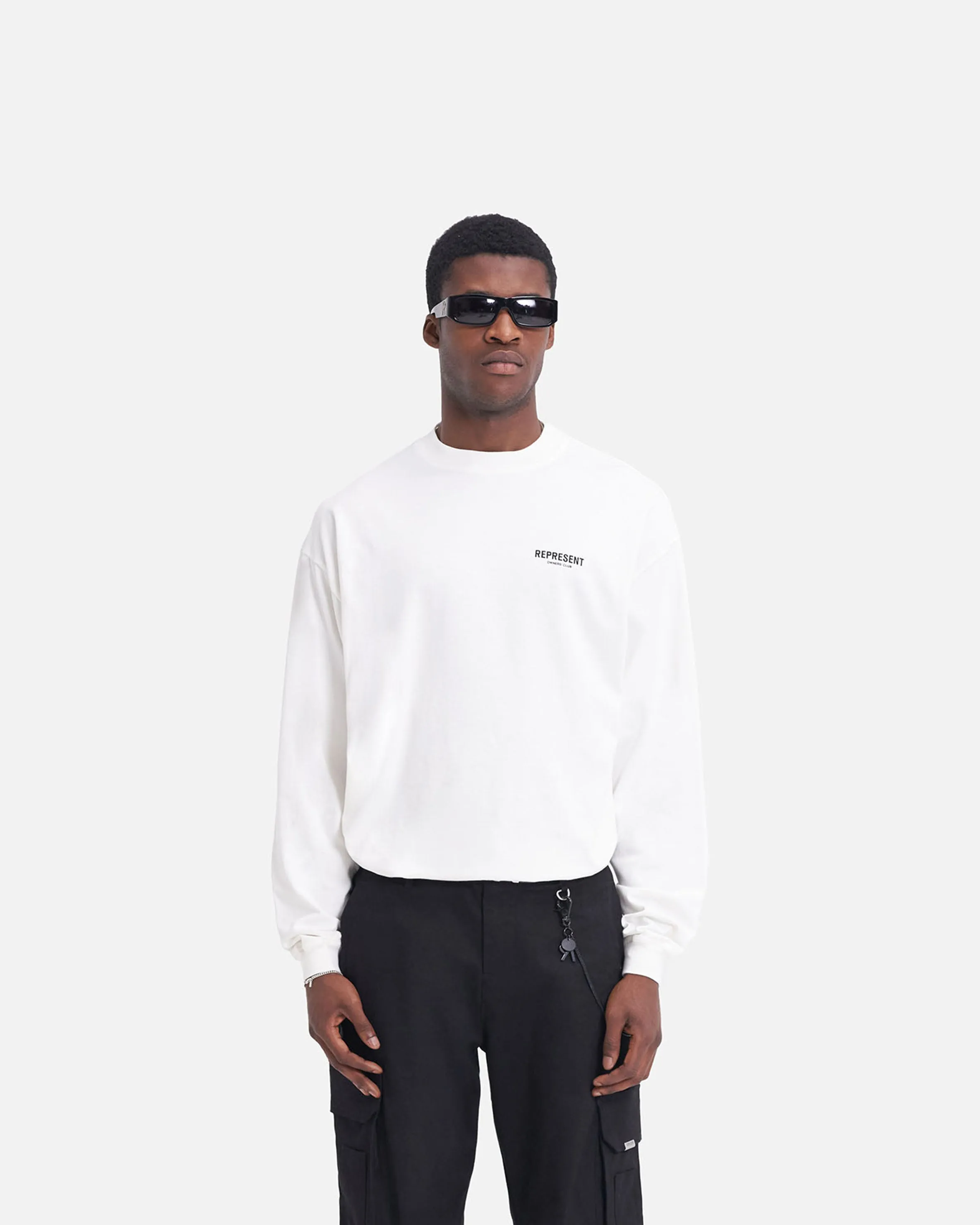 Represent Owners Club Long Sleeve T-Shirt - Flat White