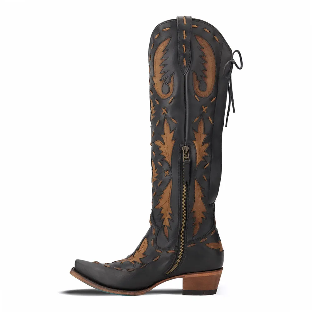 Reverie Overlay Corset Tooled-Inlay Snip Toe Cowboy Boots