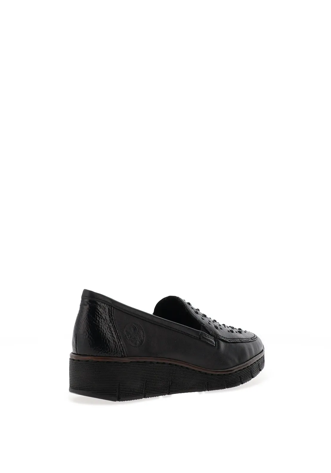 Rieker Embellished Leather Loafers, Black