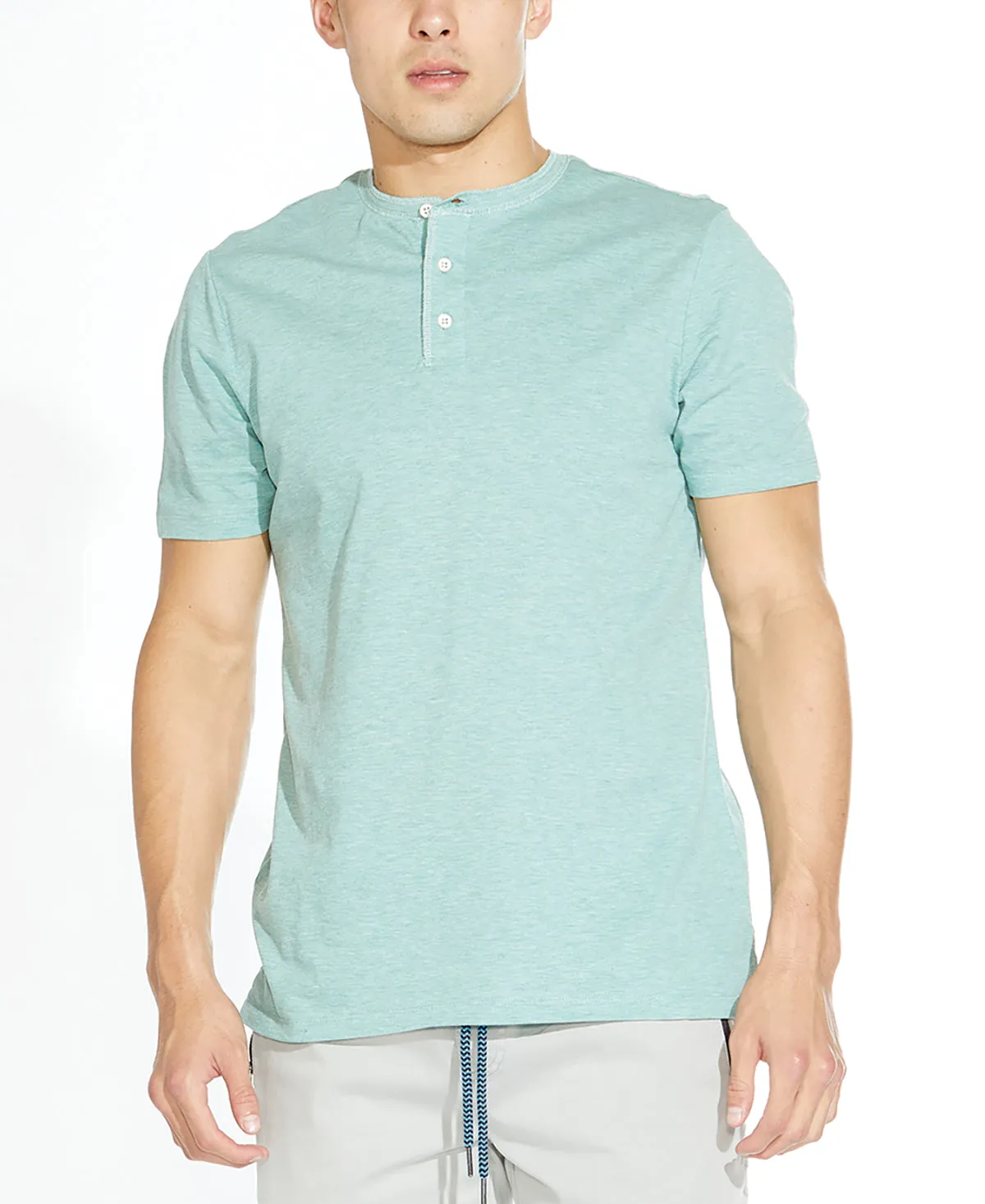 Riley Henley T-Shirt (Heather Green)