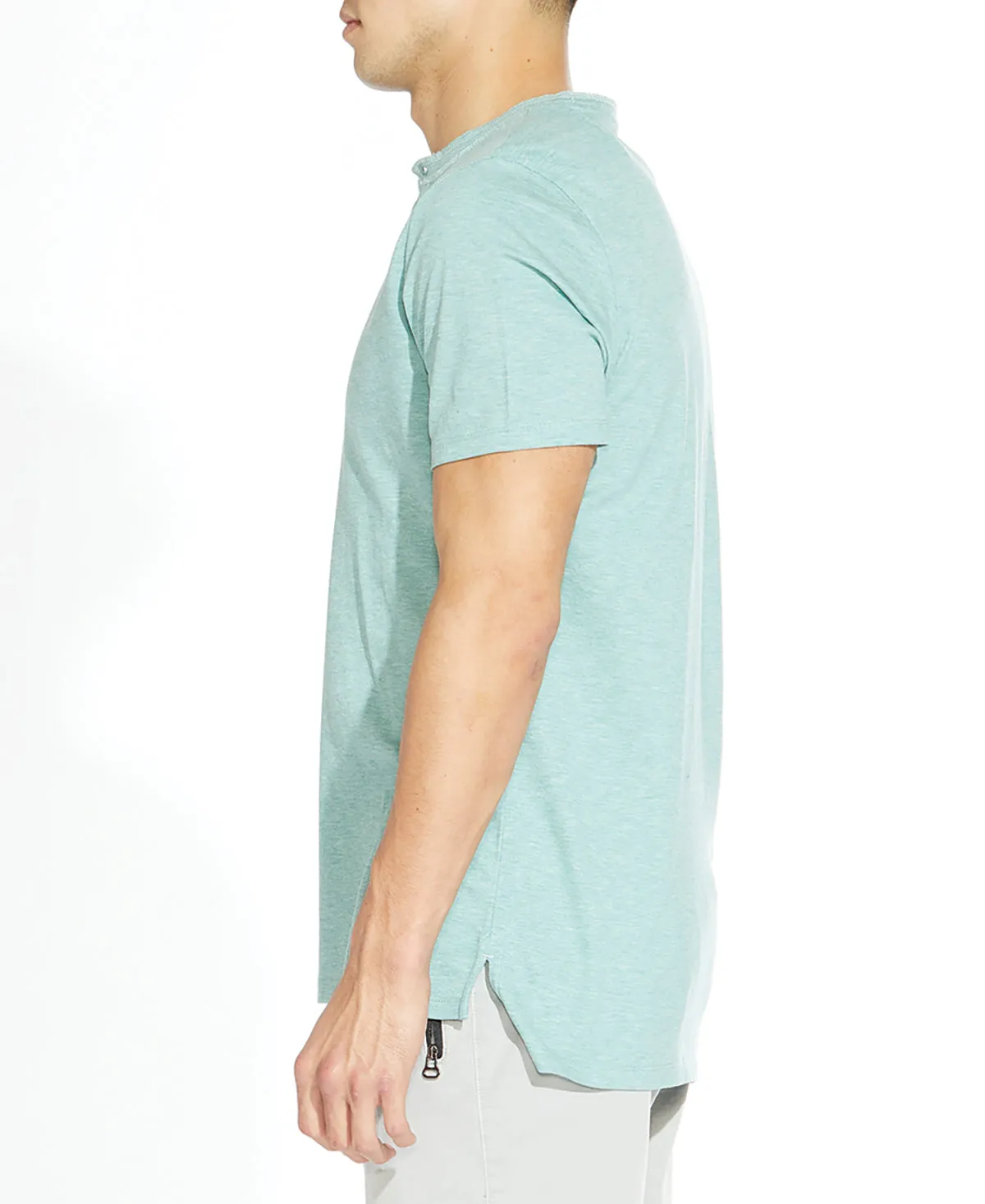 Riley Henley T-Shirt (Heather Green)