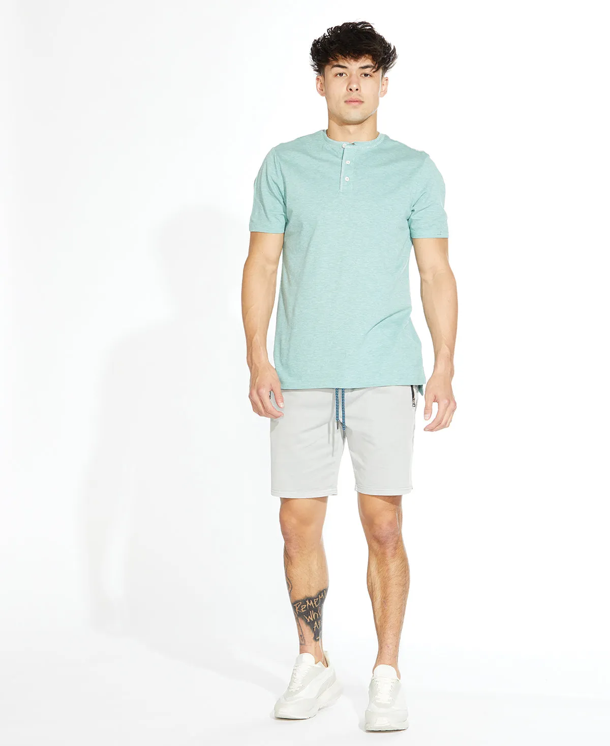 Riley Henley T-Shirt (Heather Green)