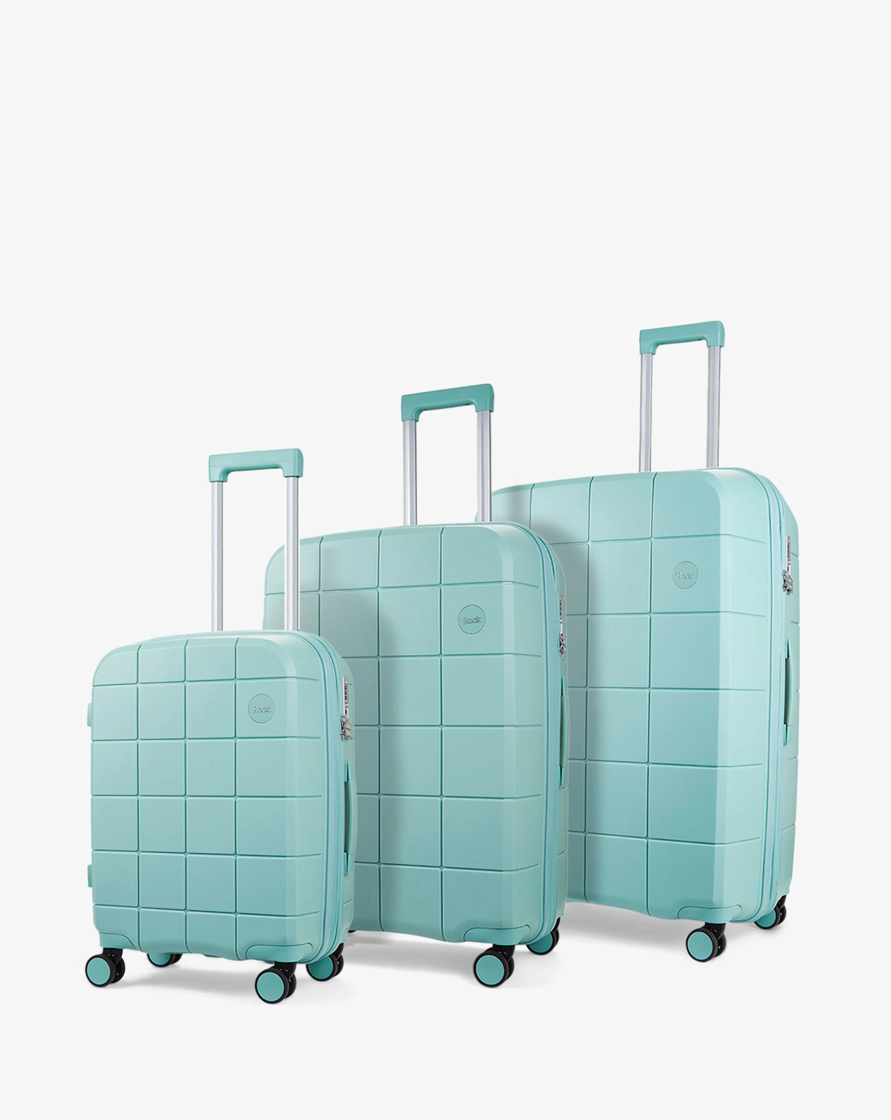 Rock Pixel Pastel Green Luggage 3pc set | Simply Be