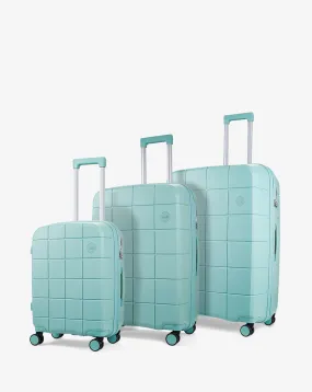 Rock Pixel Pastel Green Luggage 3pc set | Simply Be