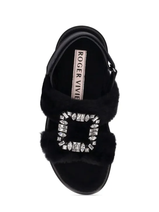 Roger Vivier   10mm VIiv Winter strass & fur sandals 