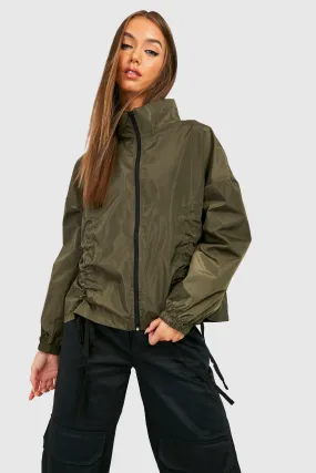 Ruched Oversized Sleeve Windbreaker