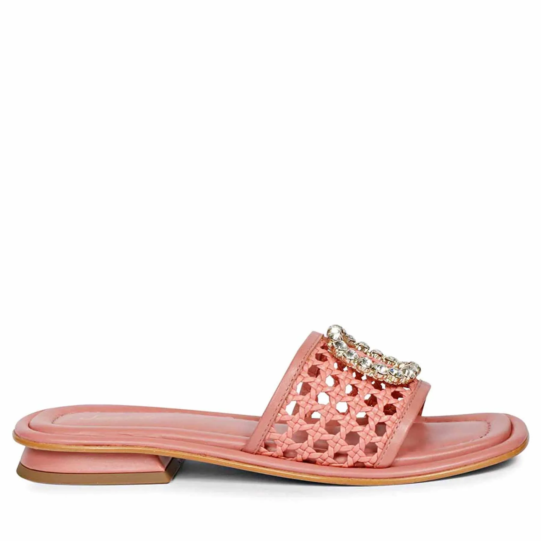 Saint Carly Coral Leather Flat Sandal