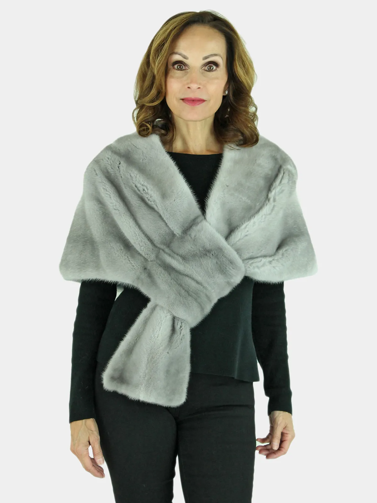 Sapphire Mink Fur Stole (Women's OSFA) | Day Furs