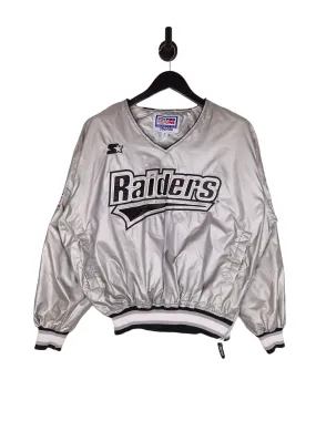 Satrter Pro Line Oakland Raiders Pullover Windbreaker - Size Medium