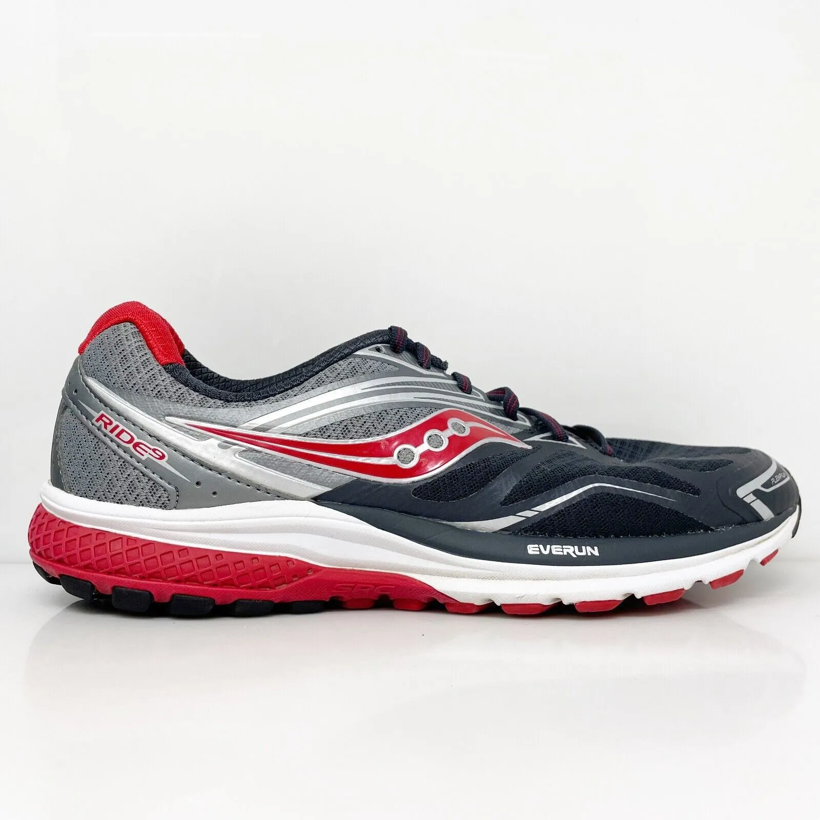 Saucony Mens Ride 9 S20318-1 Gray Running Shoes Sneakers Size 10