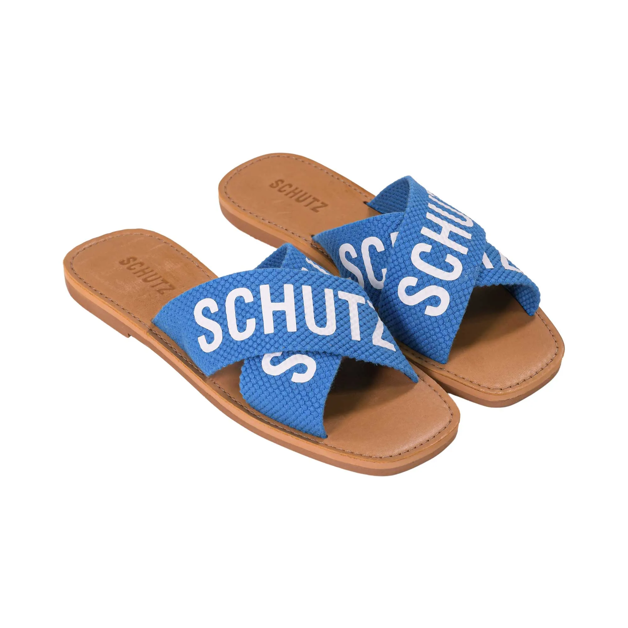 Schutz Women's Citric Blue Flat Sandal