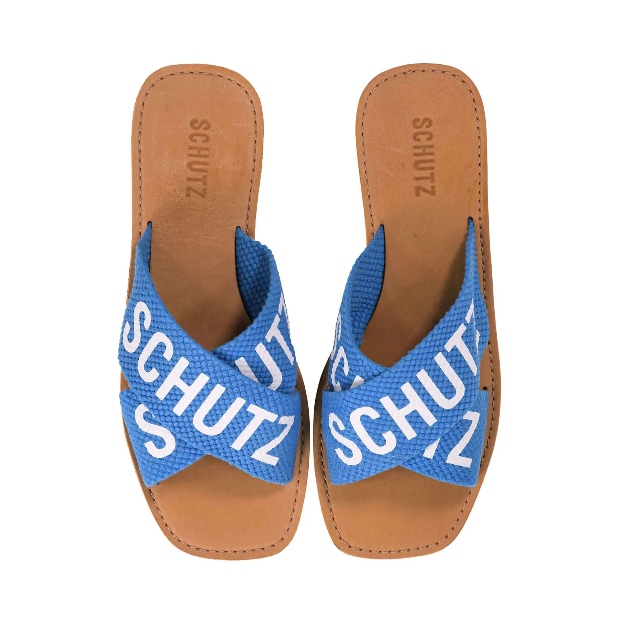 Schutz Women's Citric Blue Flat Sandal