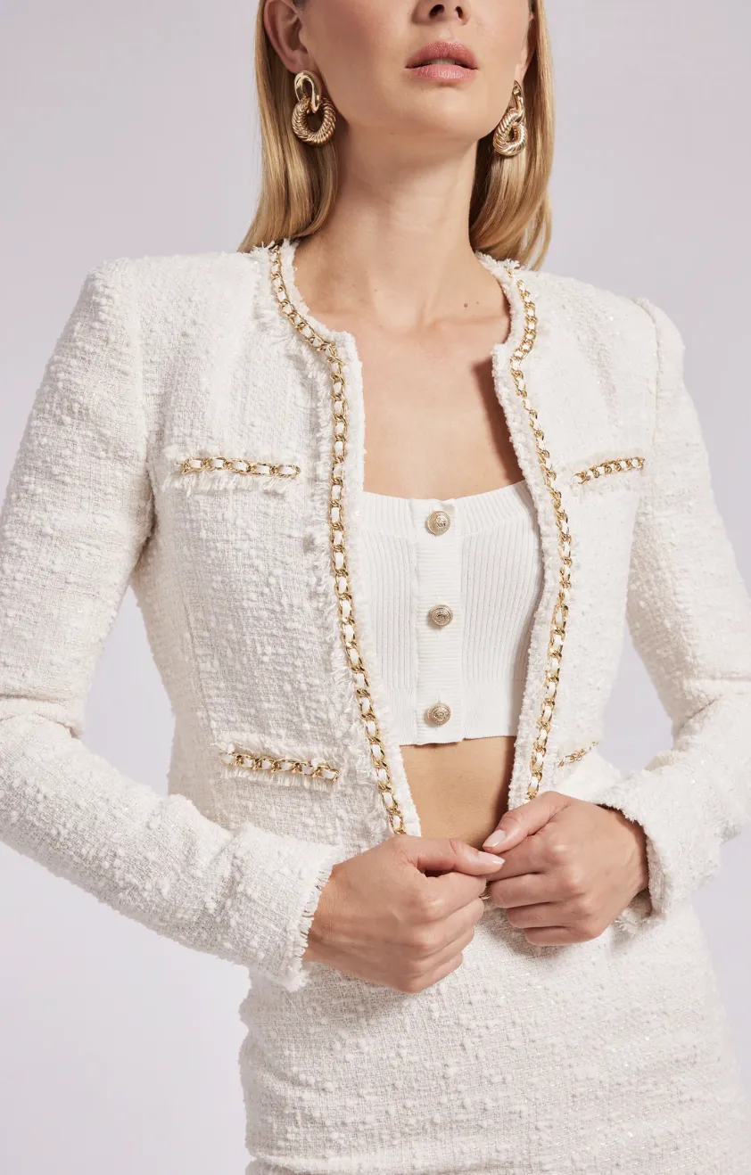 Serena Tweed Jacket - White