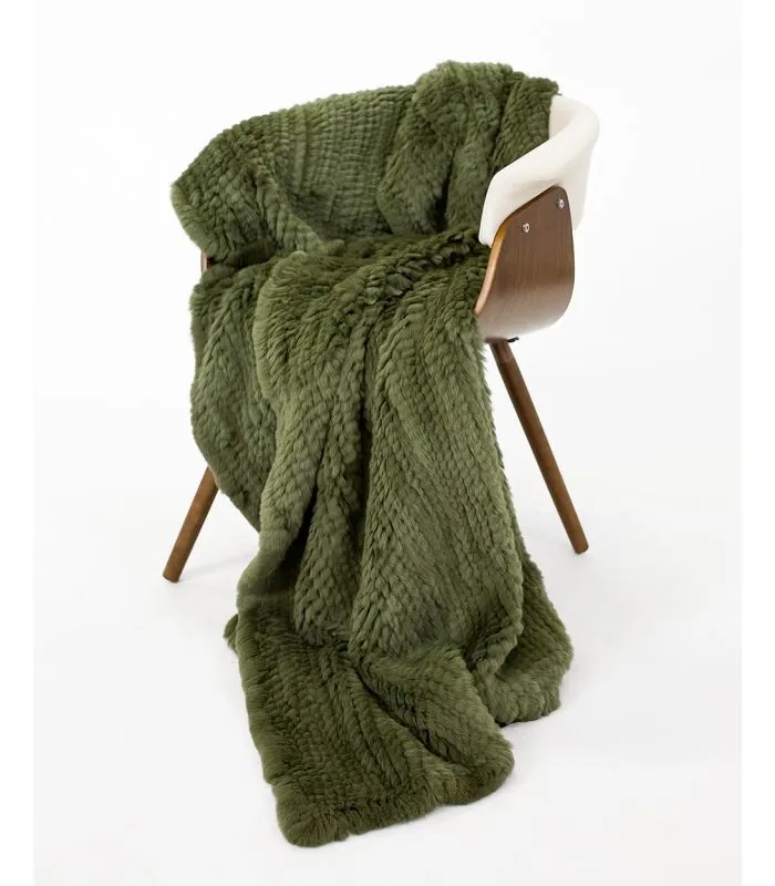 Shop the Olive Branch Knit Rex Rabbit Fur Throw only at FurSource.com