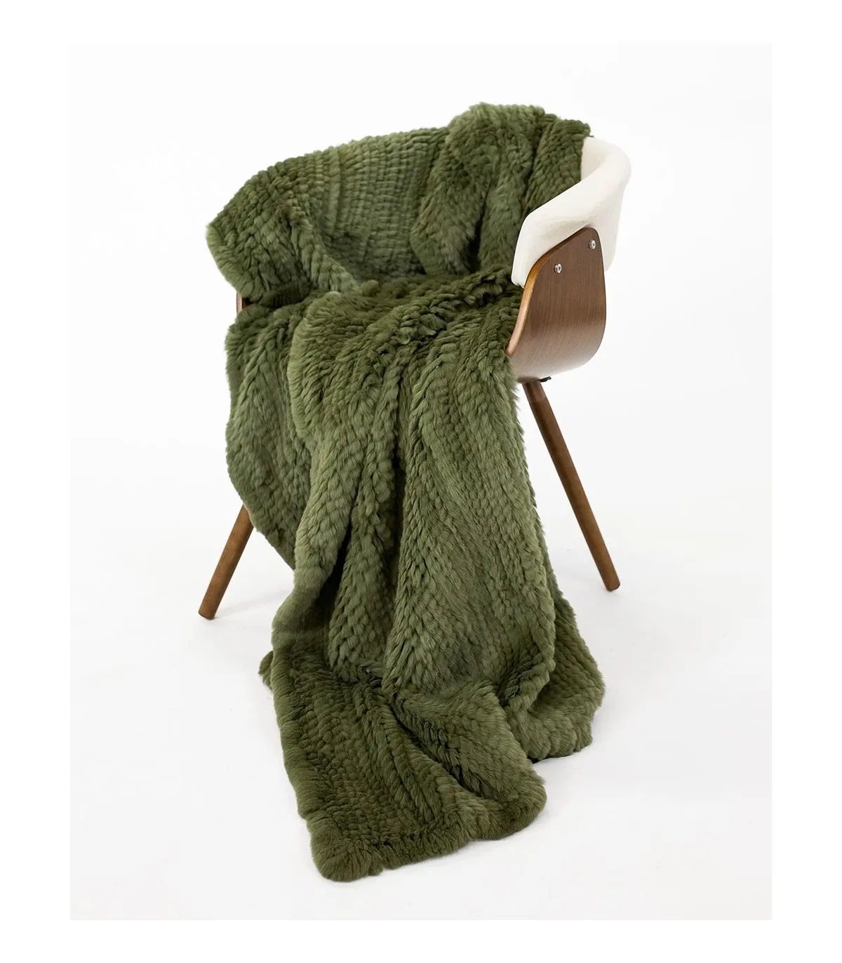 Shop the Olive Branch Knit Rex Rabbit Fur Throw only at FurSource.com