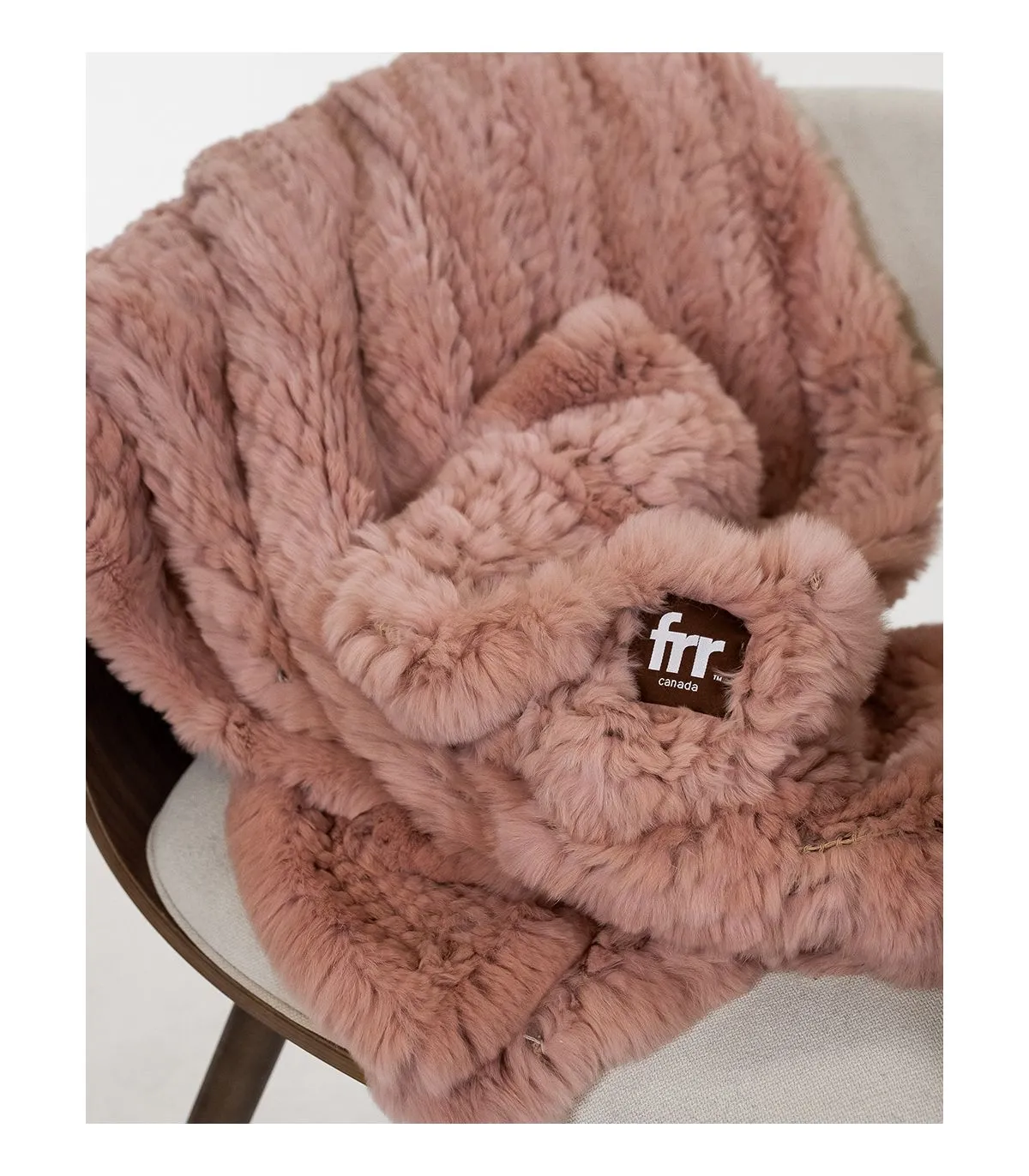 Shop the Sandy Rose Knit Rex Rabbit Fur Throw only at FurSource.com