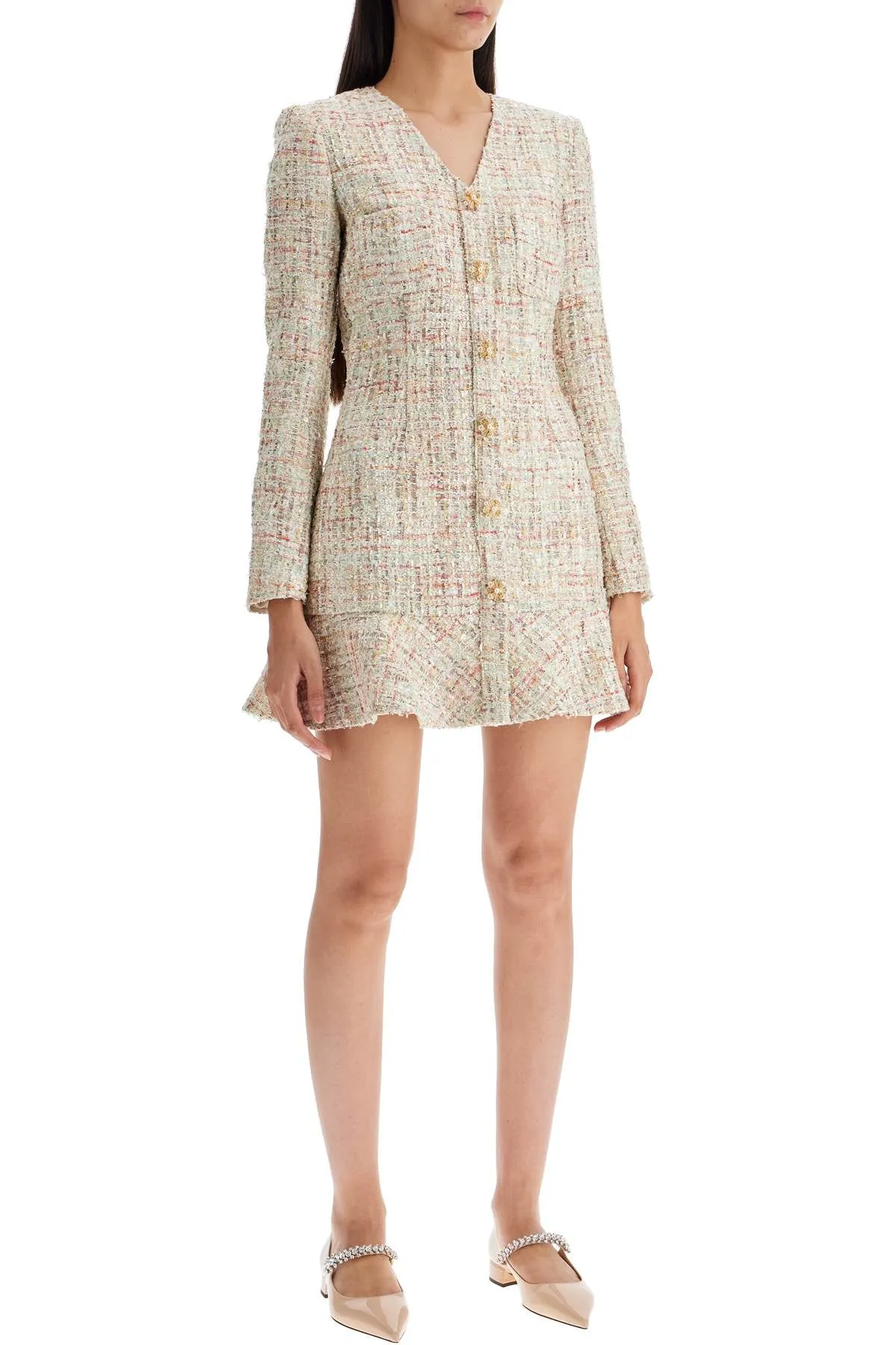 SHORT MULTICOLOR TWEED DRESS