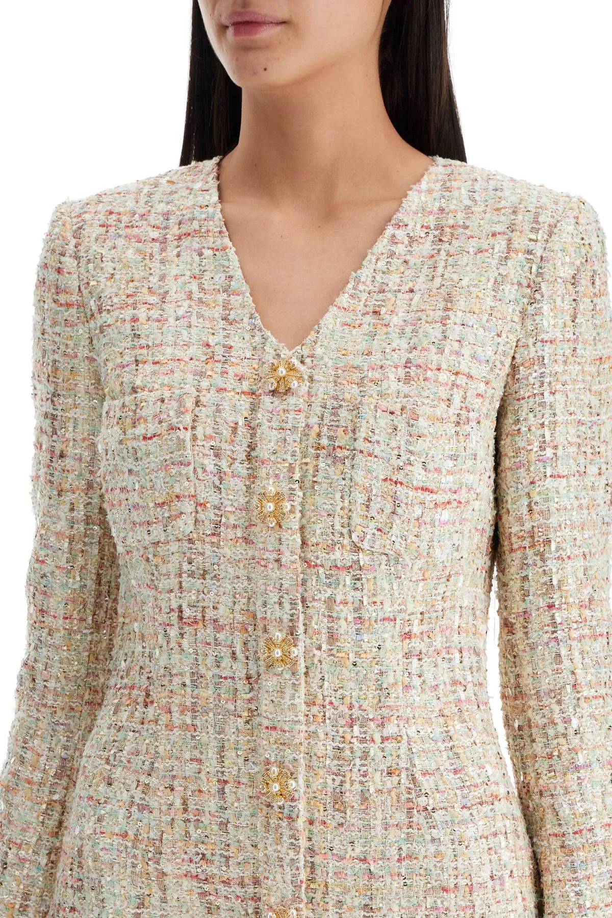 SHORT MULTICOLOR TWEED DRESS