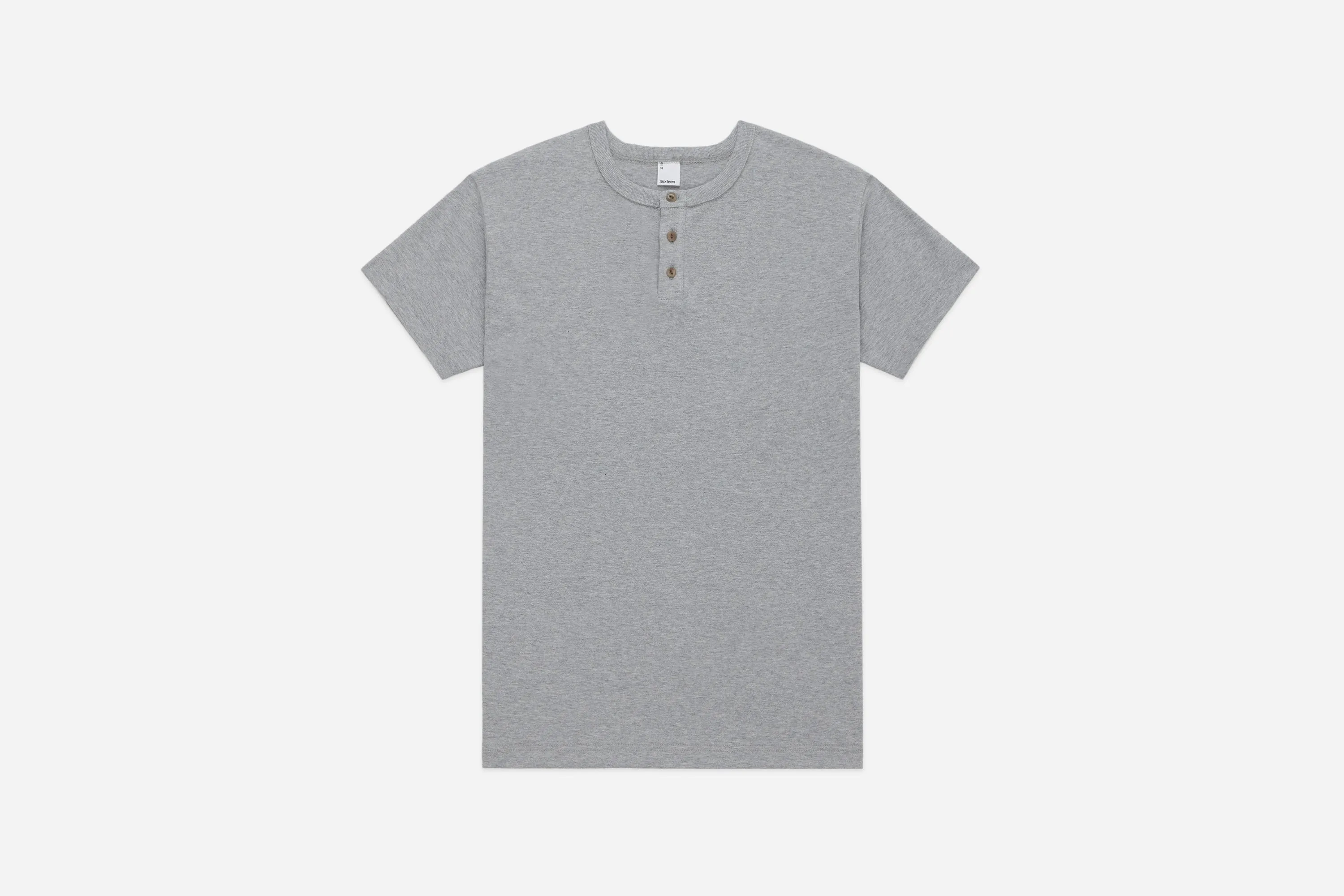 Short Sleeve Henley ~ Heather Grey