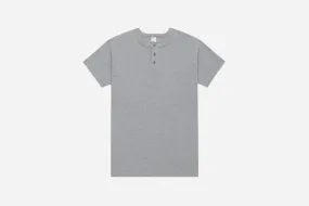 Short Sleeve Henley ~ Heather Grey