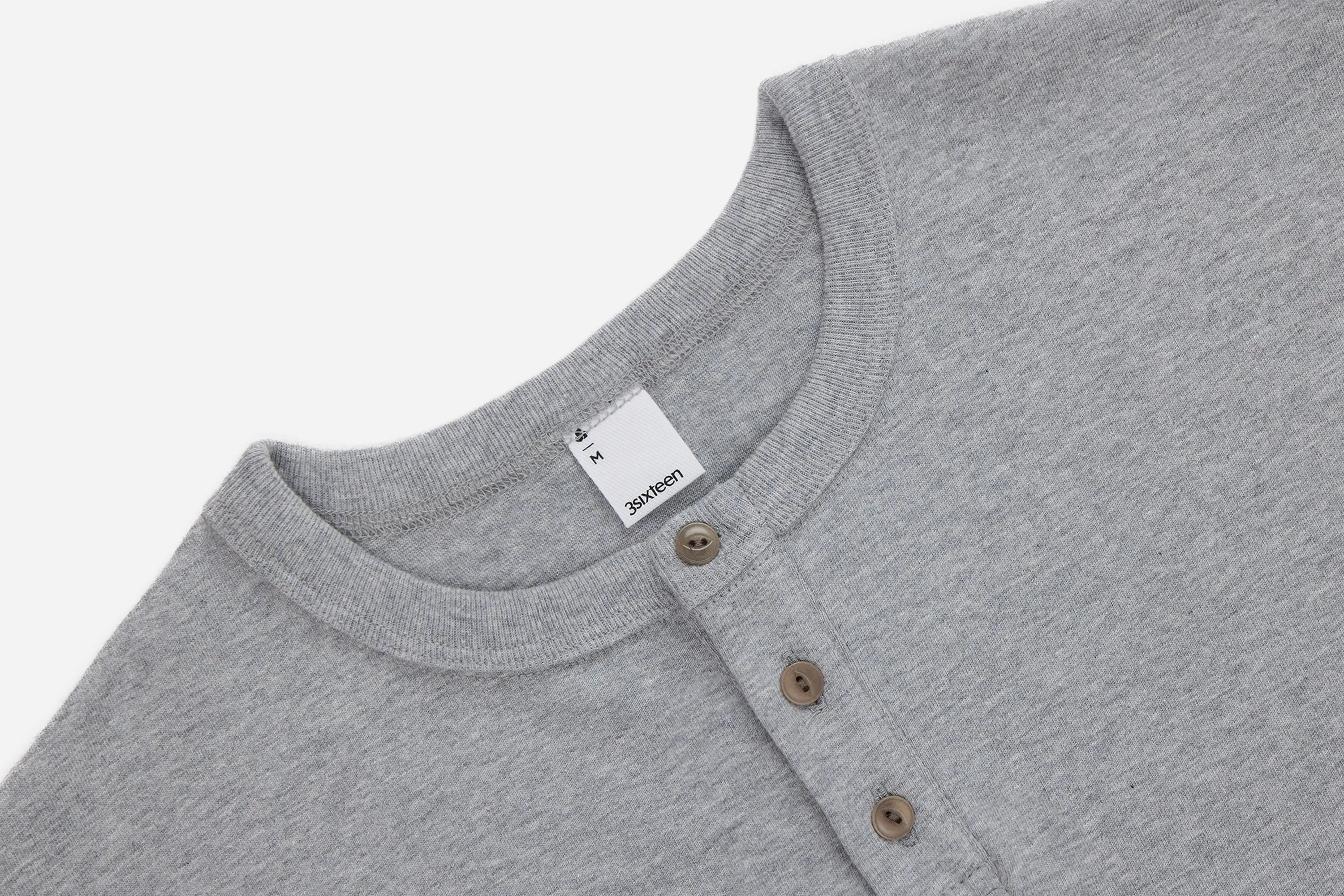 Short Sleeve Henley ~ Heather Grey