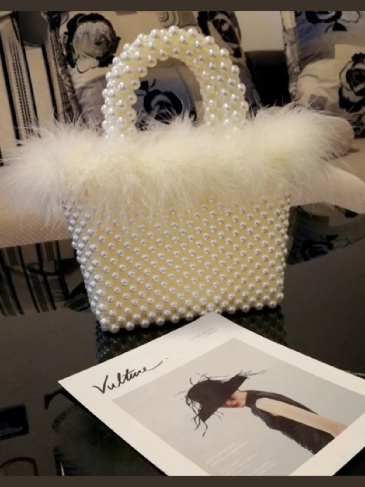 Show Stopper Faux Fur Pearl Bag