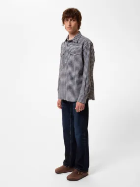 Sigge Gingham Cowboy Shirt Indigo