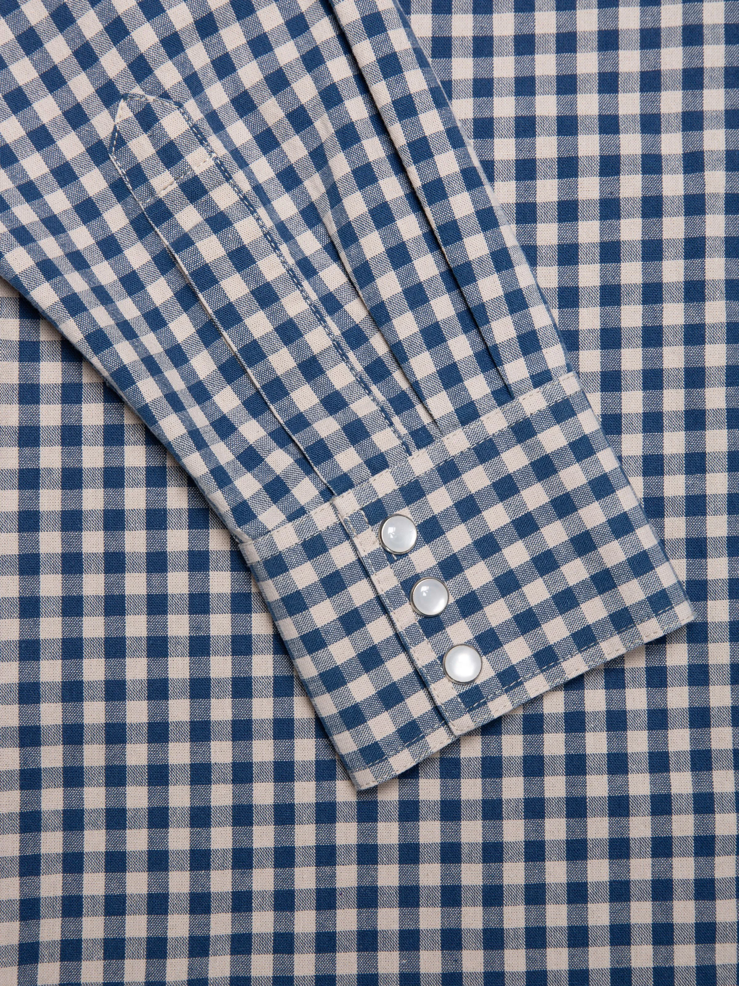 Sigge Gingham Cowboy Shirt Indigo