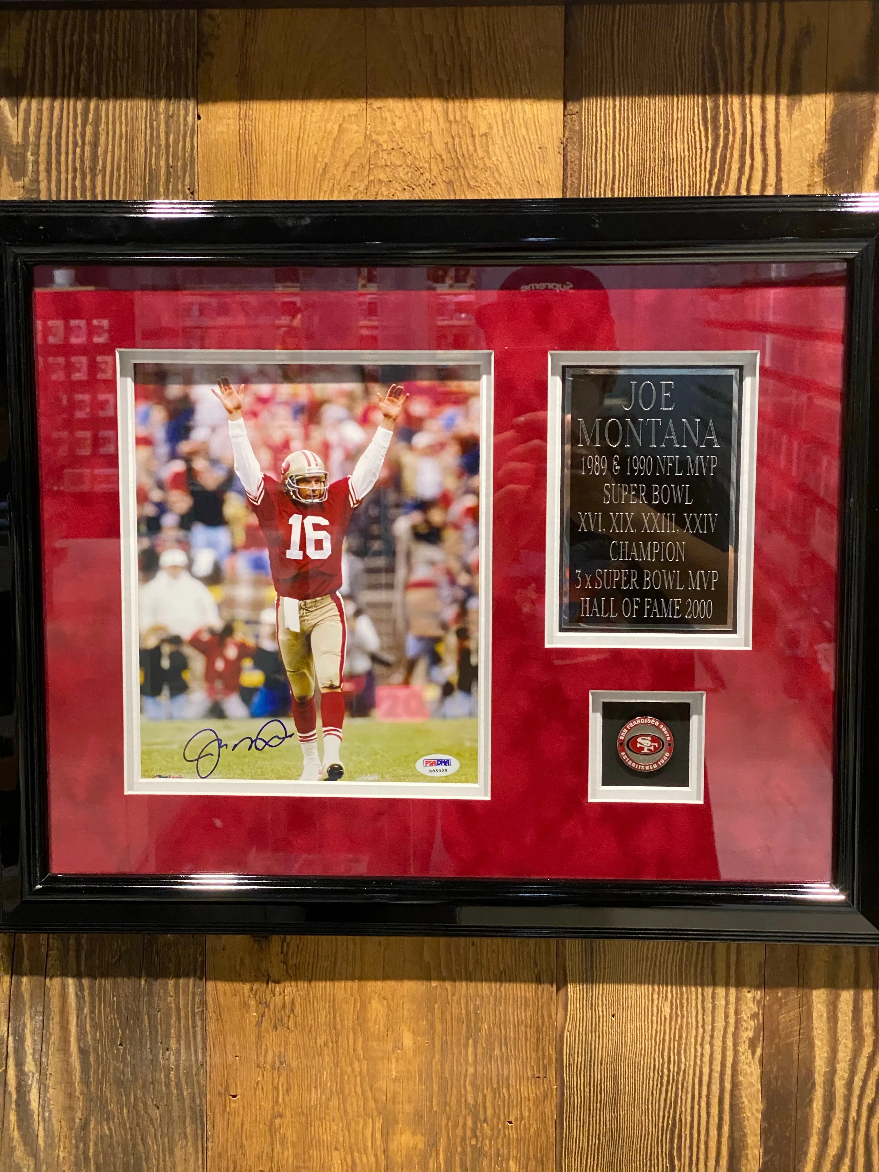 Signed Joe Montana Frame