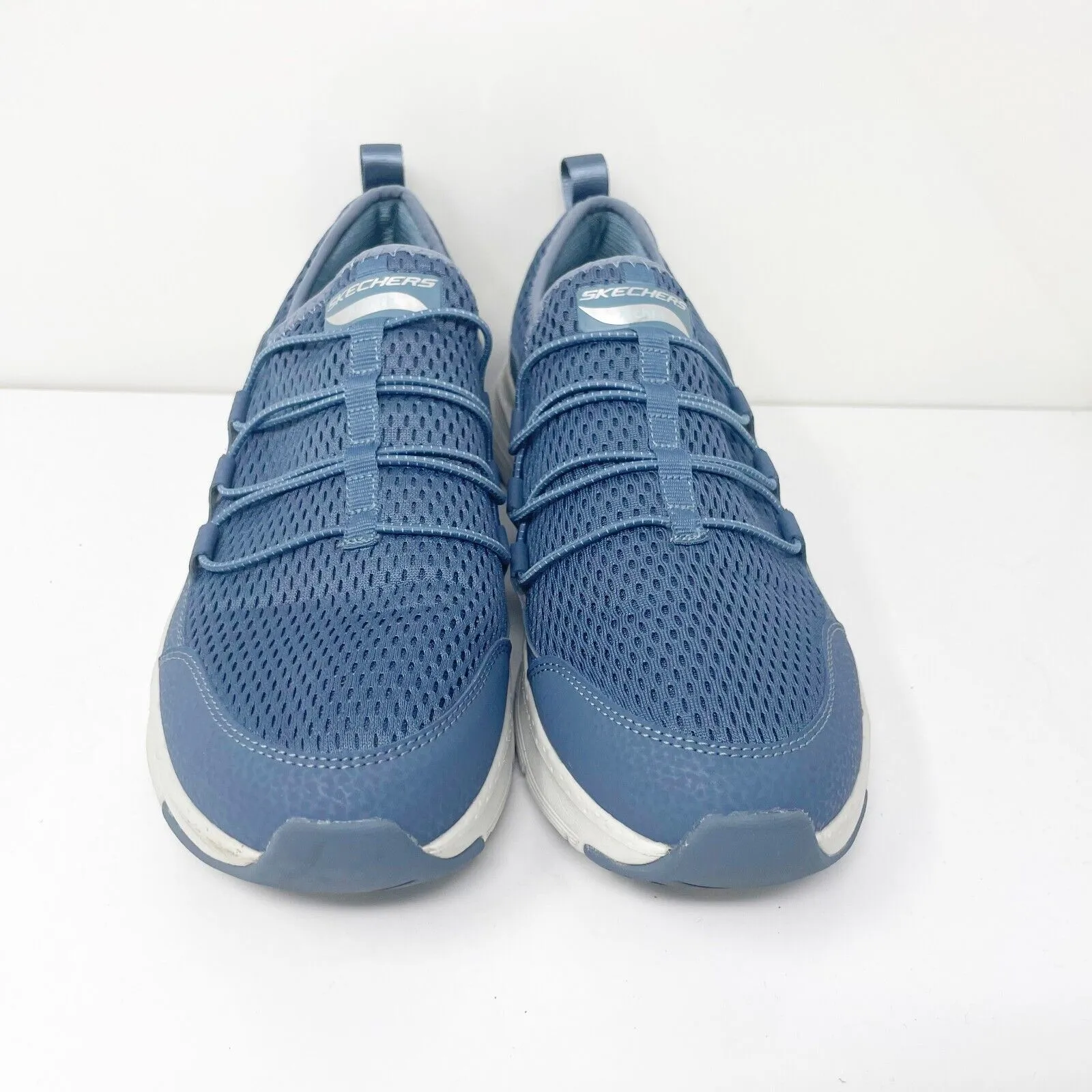 Skechers Womens Arch Fit Lucky Thought 149056 Blue Running Shoes Sneakers Sz 8.5