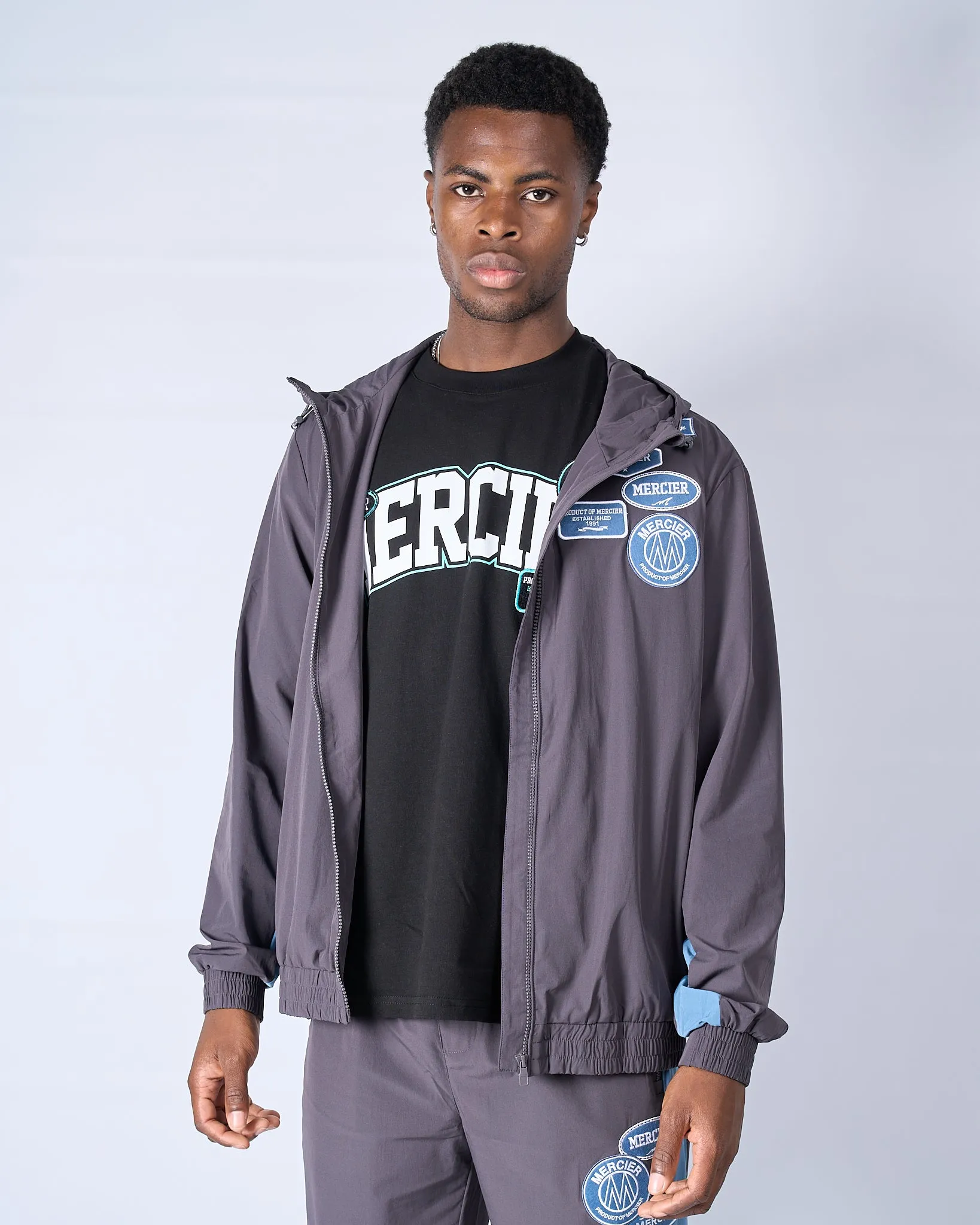 Slate Flint Contrast Badge Windbreaker