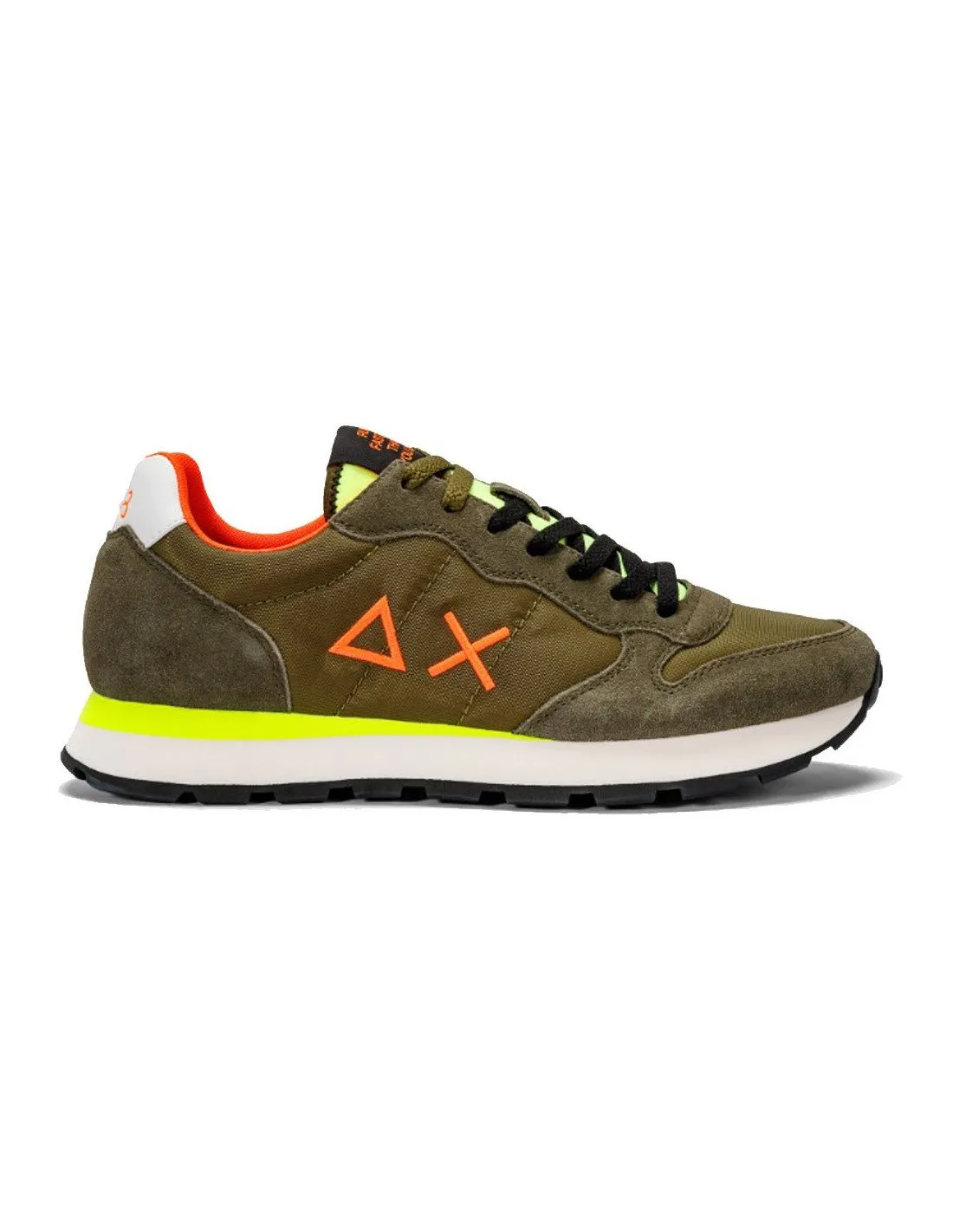 Sneakers Sun68 uomo Tom fluo Z34102 verde militare