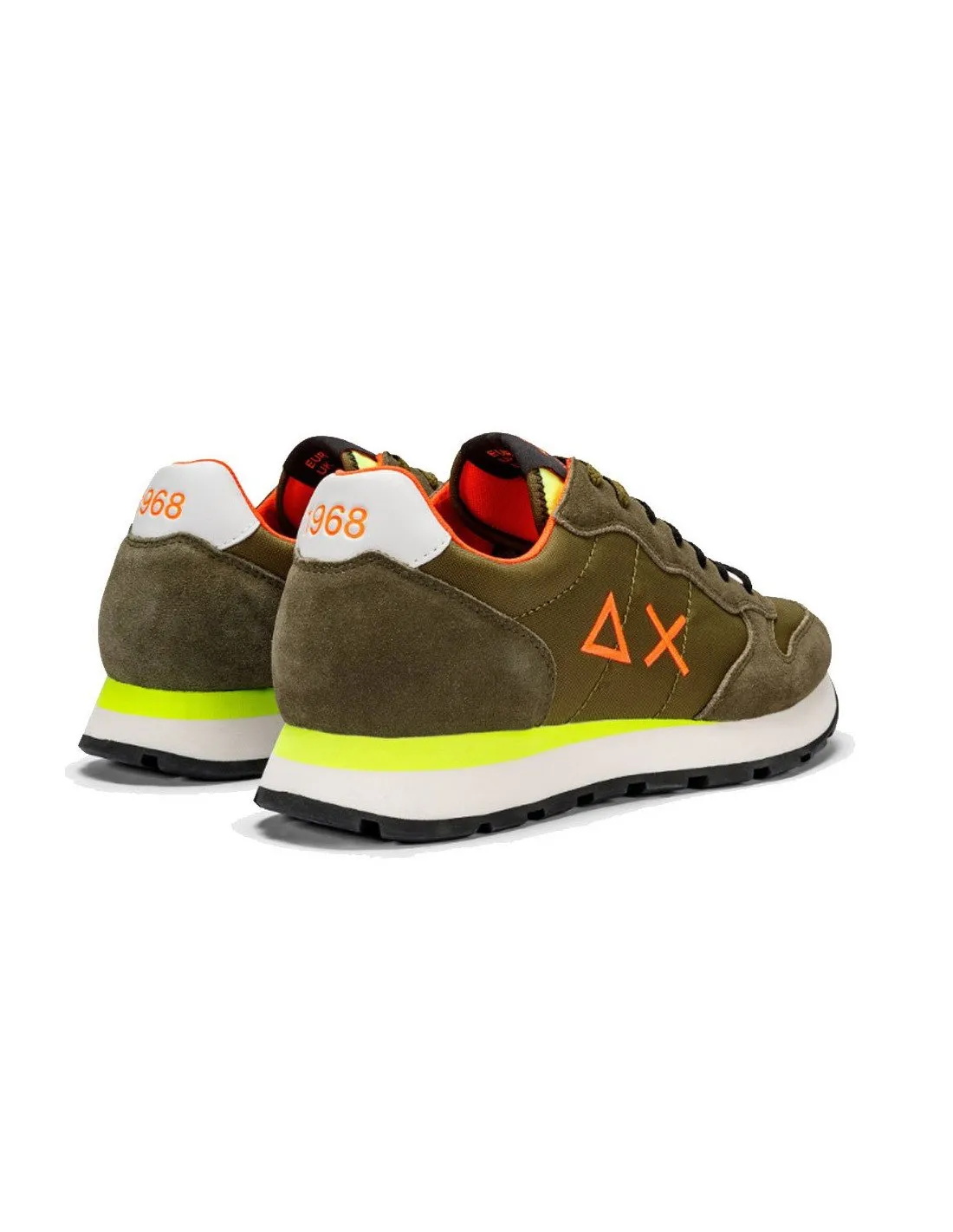 Sneakers Sun68 uomo Tom fluo Z34102 verde militare