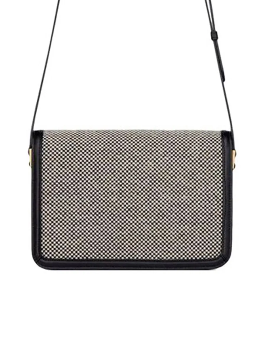 Solferino Medium Satchel in Tweed Pied de Poule