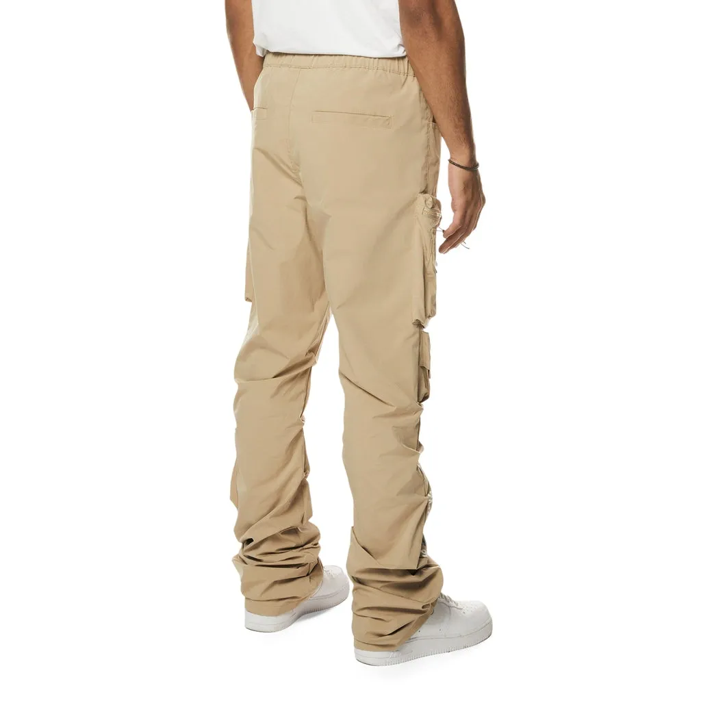 Stacked Utility Windbreaker Cargo Pants - Khaki