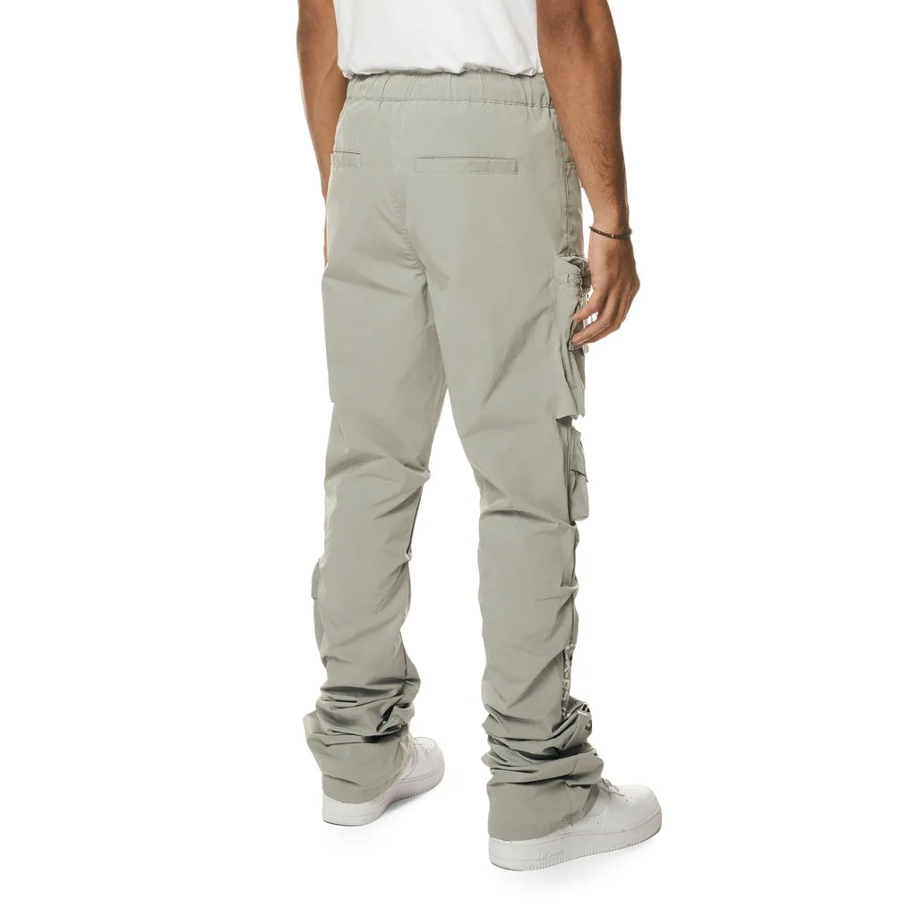 Stacked Utility Windbreaker Cargo Pants - Light Grey