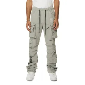 Stacked Utility Windbreaker Cargo Pants - Light Grey