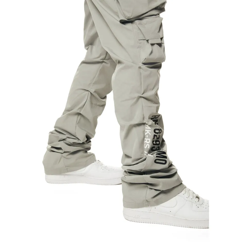 Stacked Utility Windbreaker Cargo Pants - Light Grey