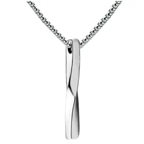 Stainless Steel Twisted Bar Minimalist Pendant Necklace 27