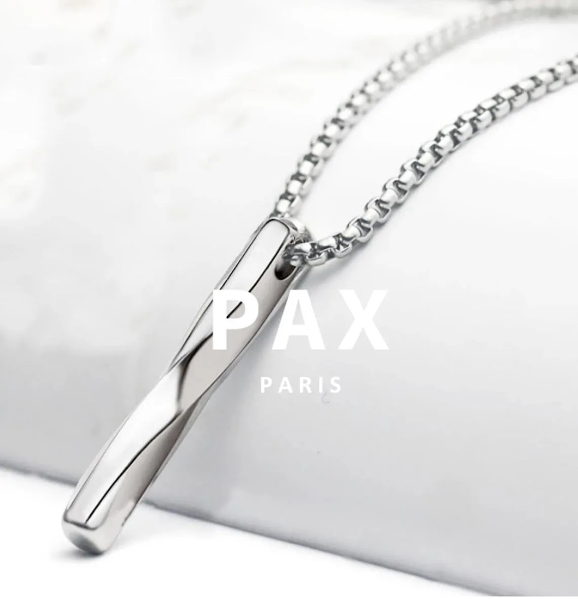 Stainless Steel Twisted Bar Minimalist Pendant Necklace 27