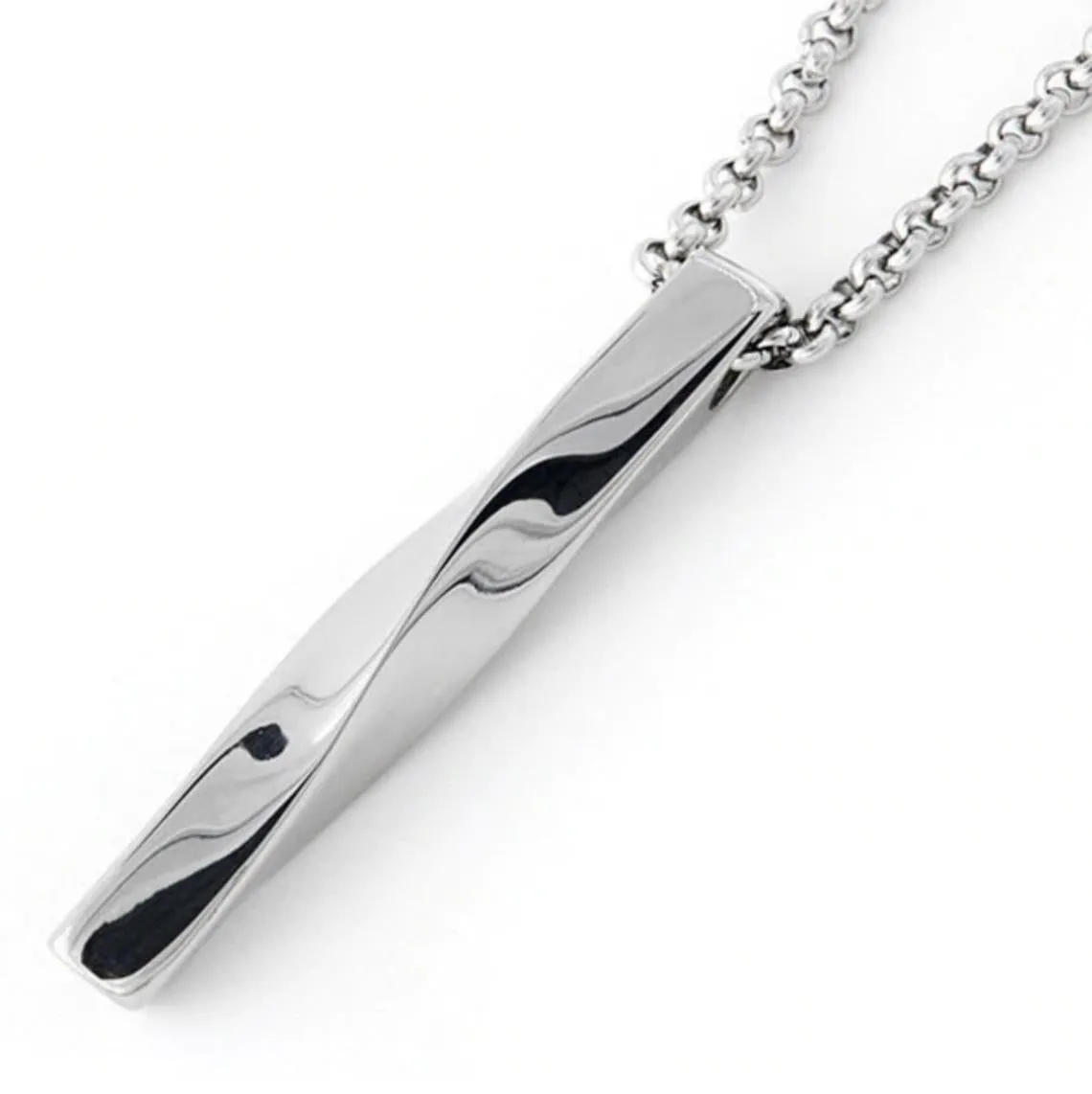 Stainless Steel Twisted Bar Minimalist Pendant Necklace 27